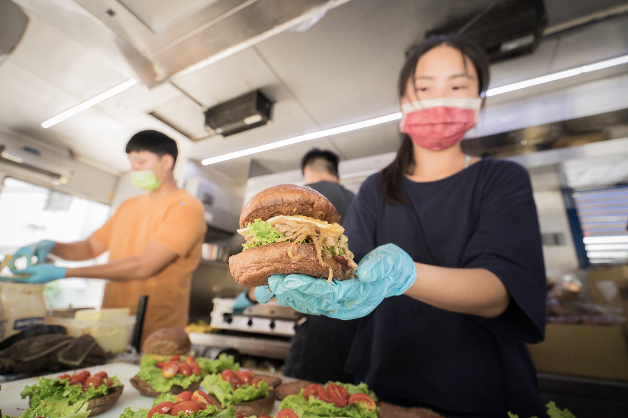 巧克熊餐車美味的漢堡