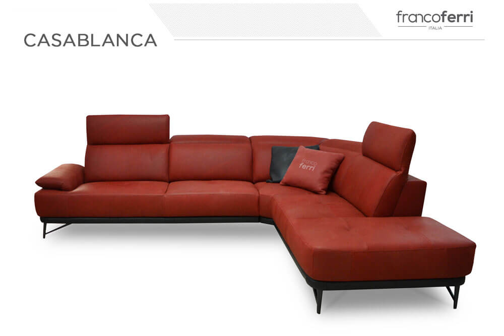 義大利進口沙發 紅色L型沙發