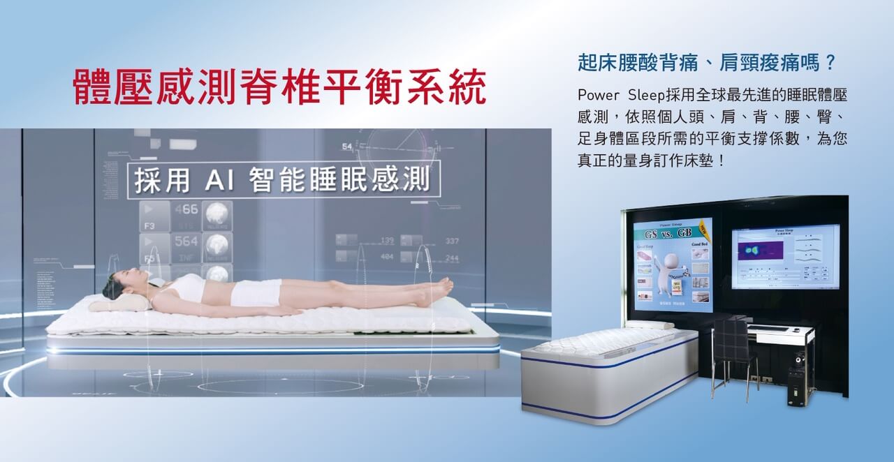 AI智慧塑型床墊科技系統 Power sleep知識睡眠館